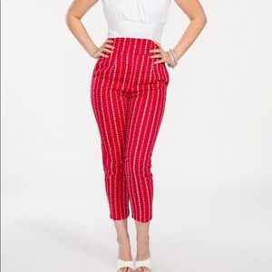 Pinup Couture Heart Striped Cropped Trouser 4x